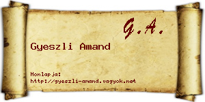 Gyeszli Amand névjegykártya